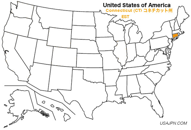 アメリカ合衆国　コネチカット州の地図