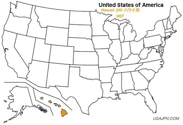 アメリカ合衆国　ハワイ州の地図