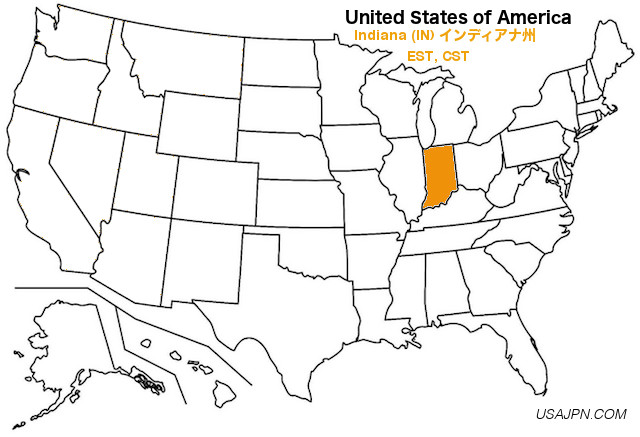 アメリカ合衆国　インディアナ州の地図