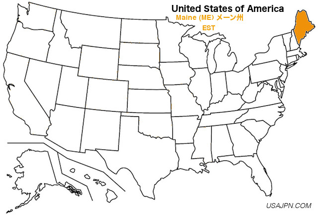 アメリカ合衆国　メーン州の地図