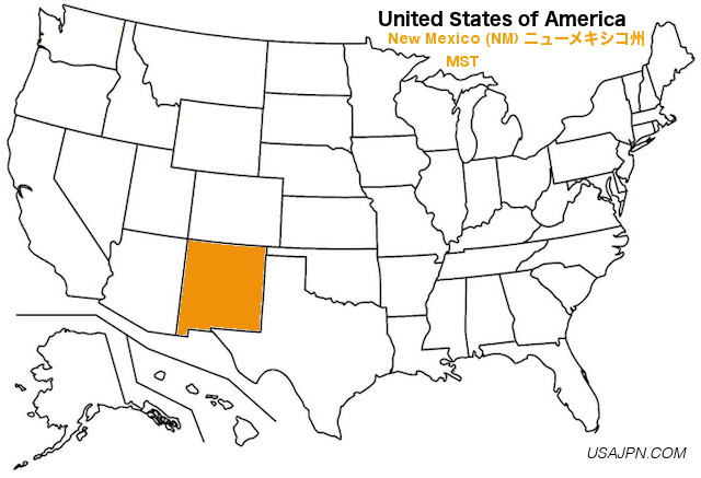 アメリカ合衆国　ニューメキシコ州の地図