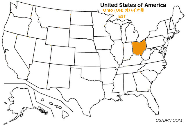 アメリカ合衆国　オハイオ州の地図