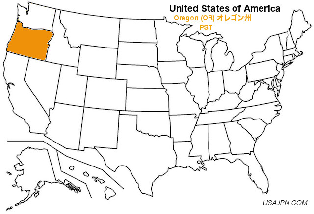 アメリカ合衆国　オレゴン州の地図