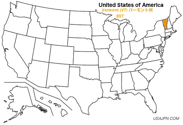 アメリカ合衆国　バーモント州の地図