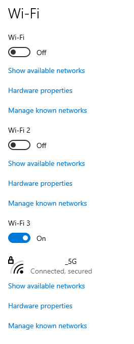 Windows10 WiFi セッティング