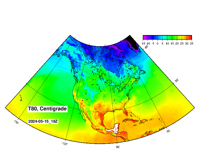 NOAA GFS 気温　アメリカ