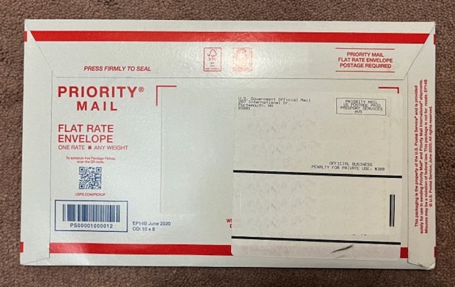 Priority Mail, USPS (January 2022)