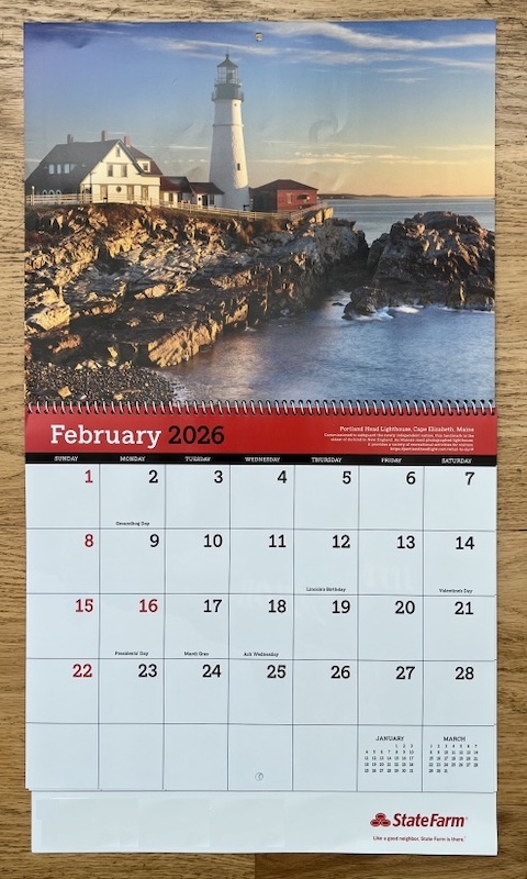 アメリカの住宅保険　カレンダー