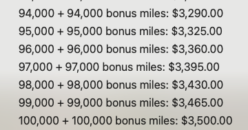 ユナイテッド航空 マイル購入100%ボーナス