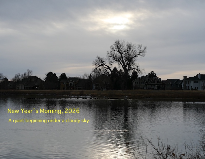 元旦の朝、ルイスビルの湖にて（コロラド州）