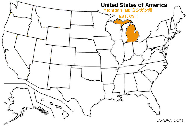 アメリカ合衆国　ミシガン州の地図