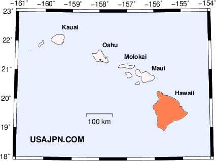 ハワイ ハワイ島の地図