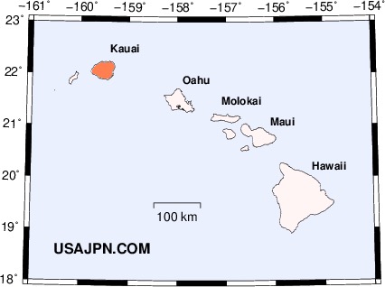 ハワイ カウアイ島の地図