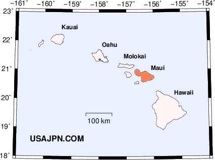 ハワイ マウイ島の地図
