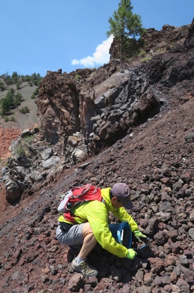 火山のクレーター コロラド州 Dotseroで採石