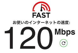 FAST com インターネット回線速度テスト MacMini 5G 