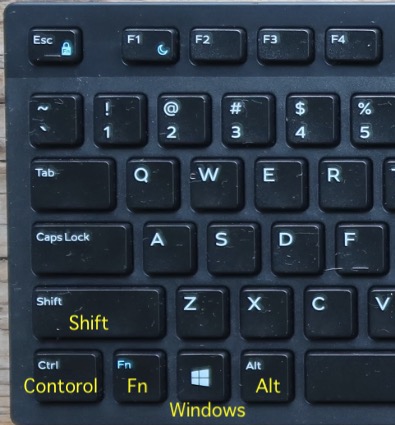 Windows のキーボード ウインドウズ，シフト，ファンクション，コントロール