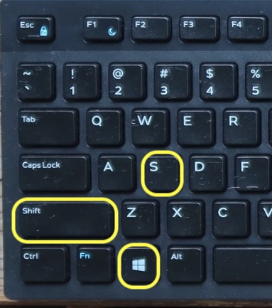 Windows のキーボード スクリーンキャプチャー Windows + Shift + S