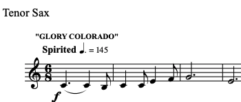 Tenor Sax Bb  CU Fight Song Sequence