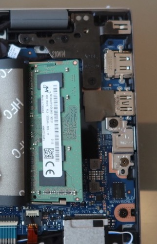 Dell Inspiron 15 5510 システム SSD増設，メモリ交換