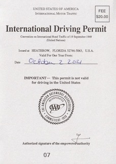 IDP 国際免許証 アメリカAAAオフィスで発行
