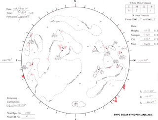 皆既日食時の太陽面のスケッチ NOAA SWPC　皆既日食日　2024年4月8日