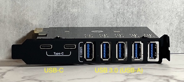 USB3.0 - インターフェースカード PCI-E to USB 3.0 7-Port　(2X USB-C - 5X USB-A) Expansion Card,PCI Express USB Add in Card