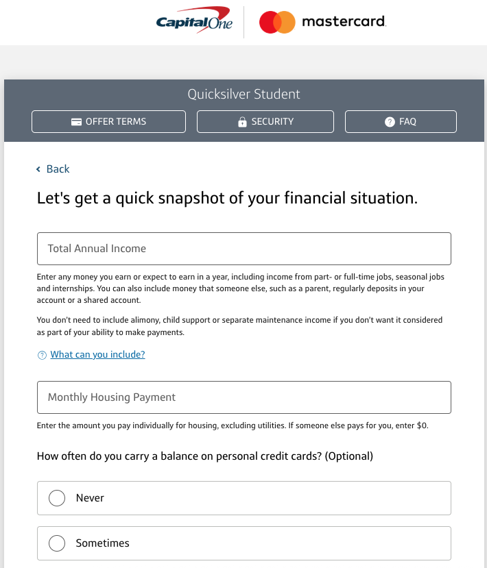 Capital One SAVOR Quick Silver Student 海外利用手数料 0%