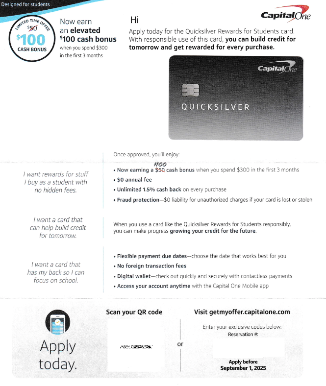Capital One SAVOR Quick Silver Student 海外利用手数料 0%