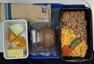 UA ユナイテッド航空 デンバー 成田 直行便 機内食