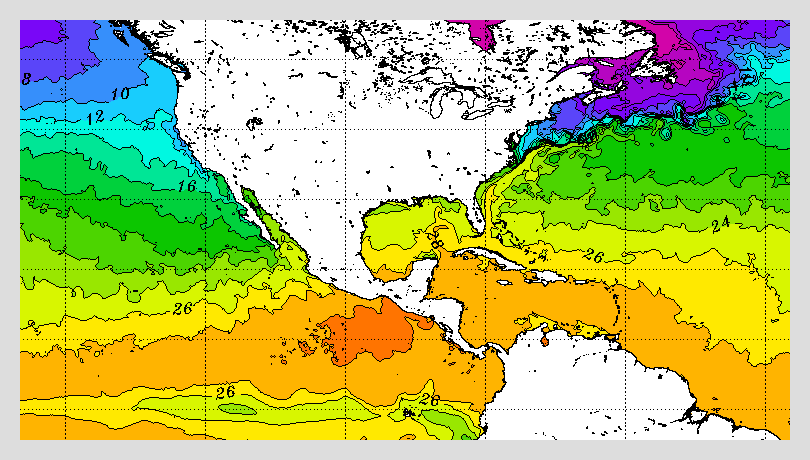 SST 海面温度 アメリカ周辺