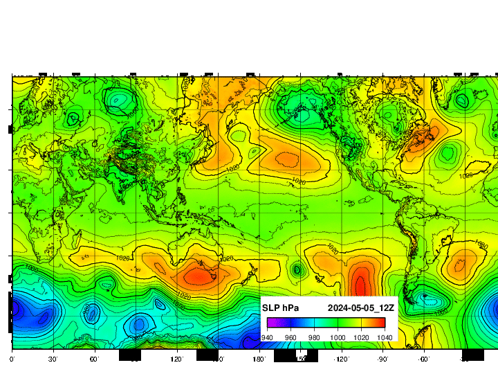 NOAA GFS 気圧　グローバル